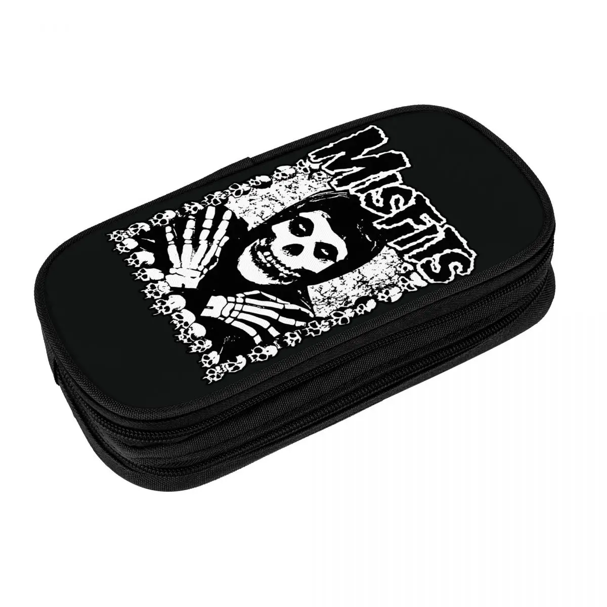 

The Misfits Skull Rock Band Pencil Case Canvas Pencil Pouch Girls Boys Vintage Large School Pencil Cases Stationery