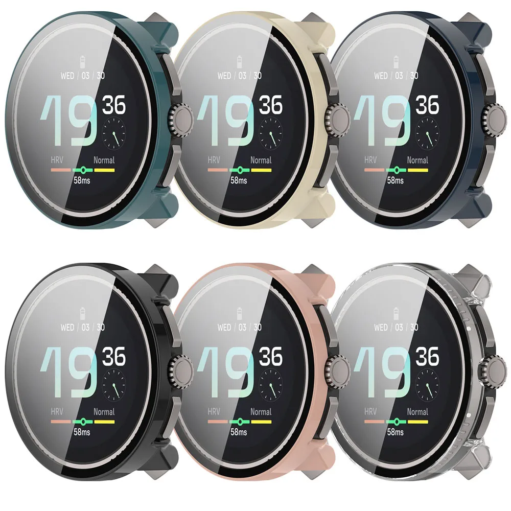 BEHUA 2-in-1 Protective Case For Suunto RACE S With Screen Tempered Glass Film Protector Watch Protection Cover With Films