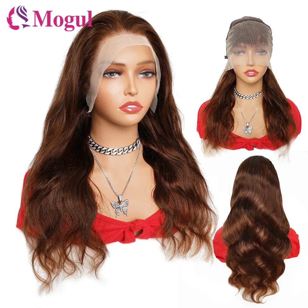 

Dark Brown Color #2 #4 13X4 Lace Frontal Wigs Human Hair Wig Body Wave 4X4 Lace Closure Wigs Human Hair Extension For Women 200%