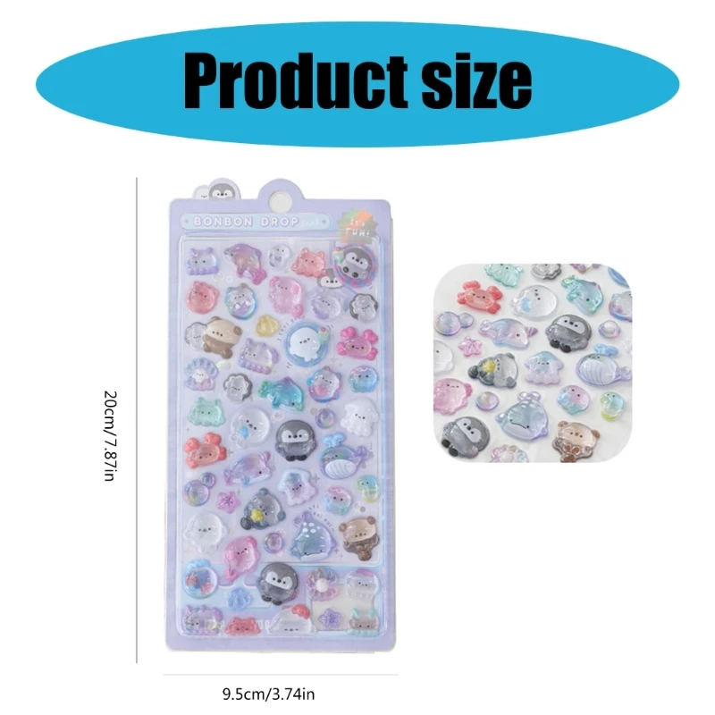 Cartoon dierenstickers Cartoon 3D-stickers Art-stickers voor tijdschriften Planner Dropsale