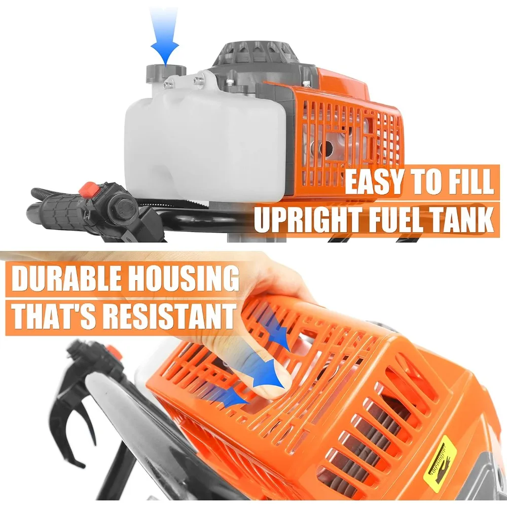 72CC 2-السكتة الدماغية تعمل بالغاز الأرض اوجير آخر ثقب السياج حفار + 4 6 8 اوجير لقم الثقب، حفر البنزين الحدود للحديقة والحديقة.