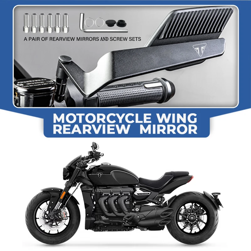 

A Pair 360° Adjustable Rearview Mirror Anti-glare Alloy Wind Wing For Triumph Trident 660 Tiger 800 900 Tiger800 Tiger900