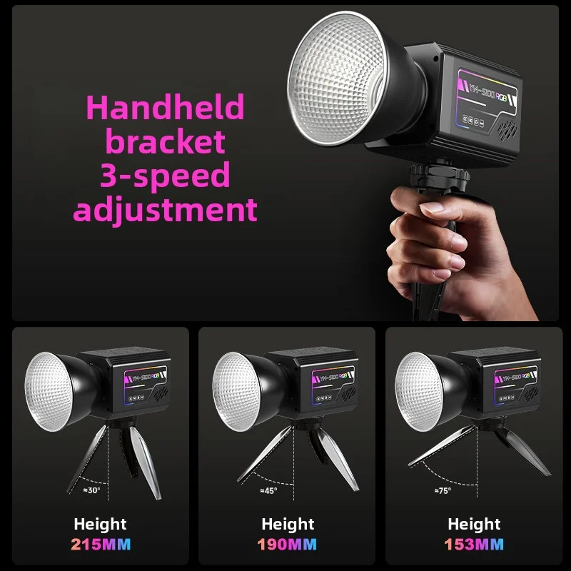 YM-S100 RGB Fotografia 80W Lanterna portátil ao ar livre COB Luz de preenchimento de alta potência 3000-6500K Lâmpada portátil para fotografia ao ar livre
