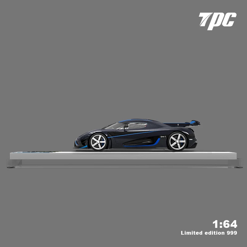 TPC In Stock 1:64 ONE Carbon Fiber Hood Blue Stripe Opened Diecast Diorama Model Collection Miniature Carros Toys