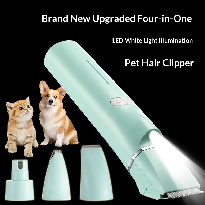 

Portable Multifunctional Pet Clippers for Dogs Cats, Electric Trimmer with Light & Nail Grinder, Grooming Kit for Small Dogs