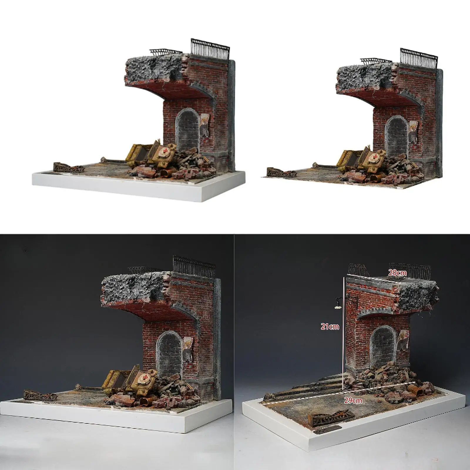 1/35 układ budynku mostu dekoracje kolekcja akcesoriów ozdoby krajobraz DIY wyświetlacz diorama scena uliczna Model montażowy