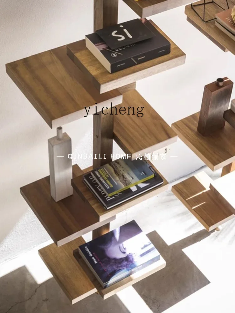 

Полка ZZ, средневековая книжная полка из цельного дерева, небесная перегородка, свет, роскошная минималистичная витрина