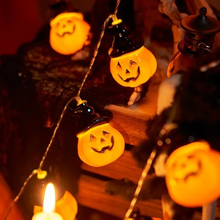 Halloween Dekorationen Lichter Kürbis Lichterketten Kürbis Laterne Lichter Halloween Home Party Hof Wandt ür Dekor Lichter – Detail 4