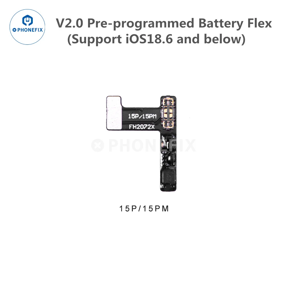 كابل إصلاح البطارية الخارجية PHONEFIX لهاتف iPhone 11-15PM لا يتطلب بطارية التمهيد ولا تغيير جهاز صحة البطارية 100%