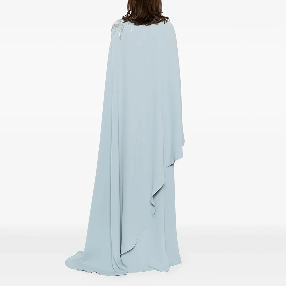 Customized O-Neck Long Sleeves Long Evening Dresses Elegant Formal Occasion Prom Gowns Bead 2025 Floor Length Prom Dresses