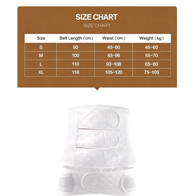 Postpartum Belly Band Gauze Abdominal Binder Maternity Recovery Wrap Adjustable Soft Breathable C Section Support Waist Belt