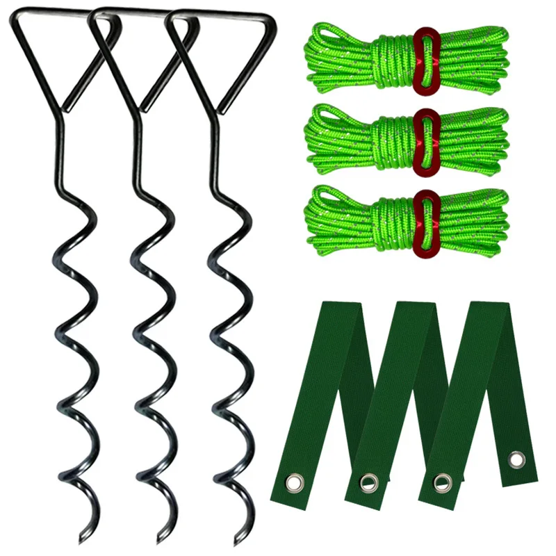 Garden Tree Support Tool Spiral Floor Nail Heavy Duty Spiral Stump Support Fixing Set