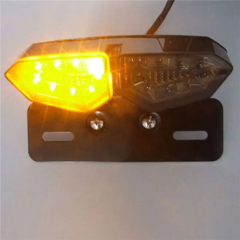 M50K-2X Motorcycle Taillight Smoke LED Motorcycle Brake Tail Turn Signal License Plate Integrated Light