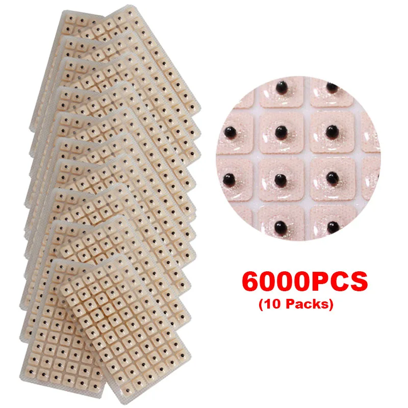 6000pcs/lot Ears Massage Stickers Ear Point Massage Press Magnets Plated Seeds Needle Patch Auricular Therapy Seeds Dropshipping