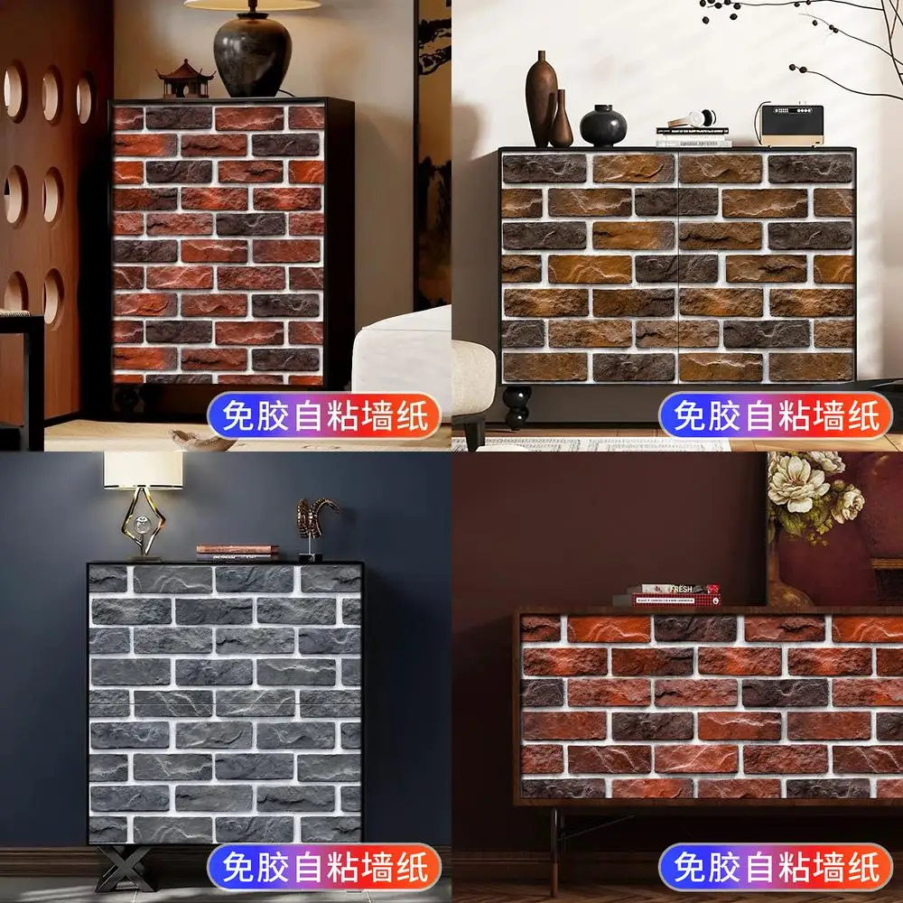 Chinese style vintage cabinet self adhesive wallpaper furniture renovation decorative film for closet doors dorm wall covering h