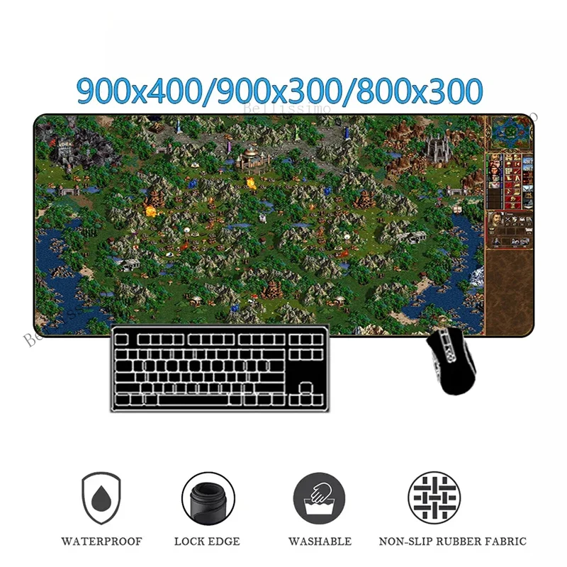 Heroes of Might and Magic Mousepad Pc Gamer Computer Keyboard Carpet Rubber Laptop Desk Mat LOL Gaming Mouse Pad Xxl Desk Mat