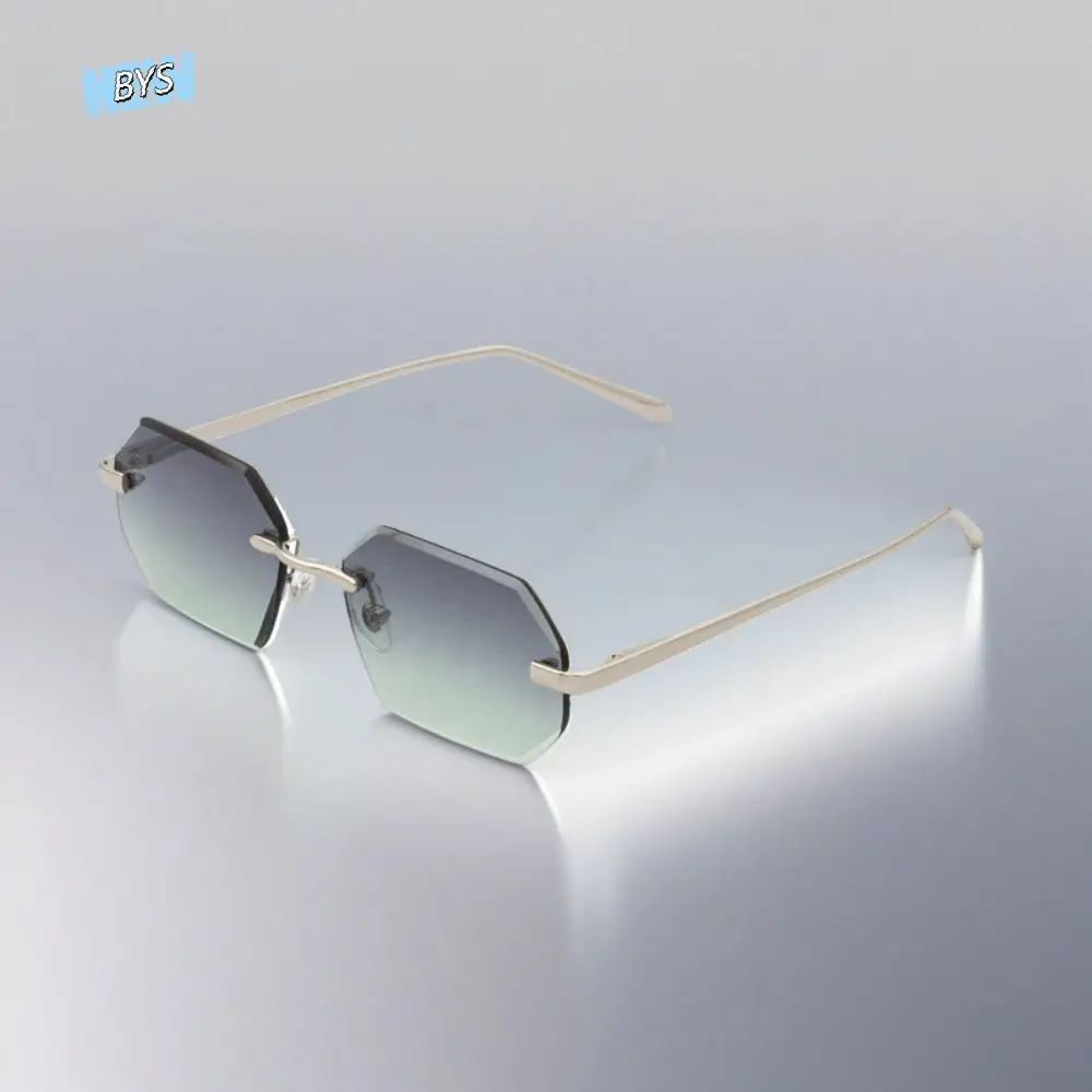 

Trendy Multicolor Sun Glasses Vision Care Lightweight Frameless Sunglasses Vintage Fashion Men UV400 Eyewear Outdoor