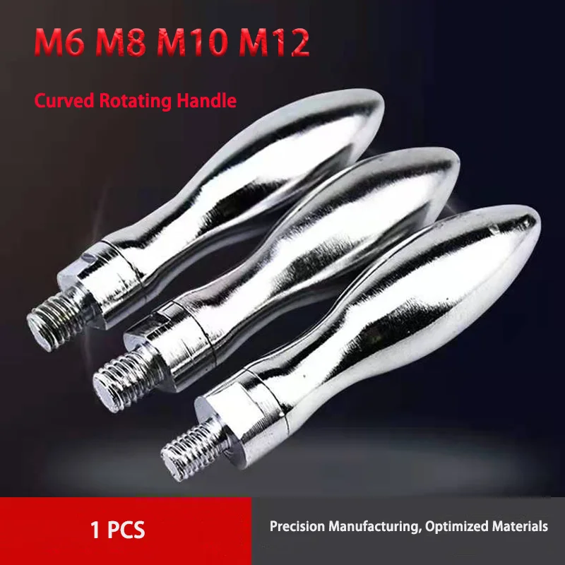 

1pcs Curved Rotation Handle, Positioning Handle, Machine Tool Handle, Chrome Plated Hoist Handle, Handwheel Handle M6M8M10M12