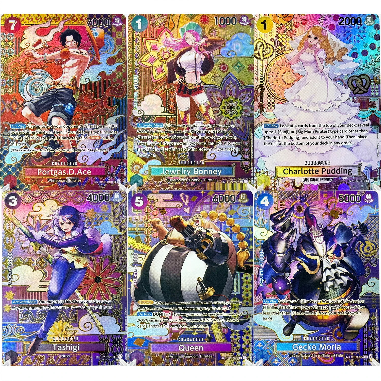 Komplettes Set One Piece Kartenspiel SP Seltene Karten Vollständige Sammlung Hochwertige DIY-Replika Anime-Folien-Proxy-Karten [Englisch/Japanisch]