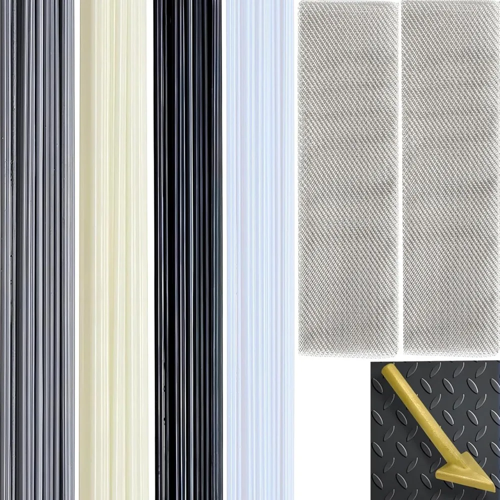 

Plastic Weld Kit Plastic Welding Rods 40pcs 4 Types of Plastic Welding Heating Tip Stainless Steel Meshe Repair Rods PP/PE/PVC/A