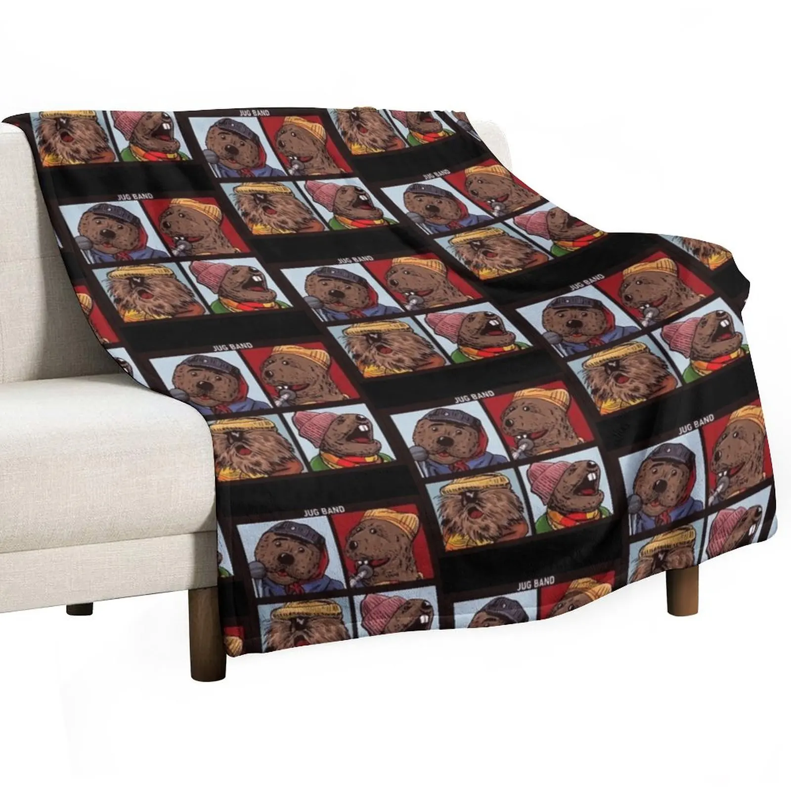 

emmett otter christmas band muppetss retro xmass holiday jim henson nightmare puppets Throw Blanket