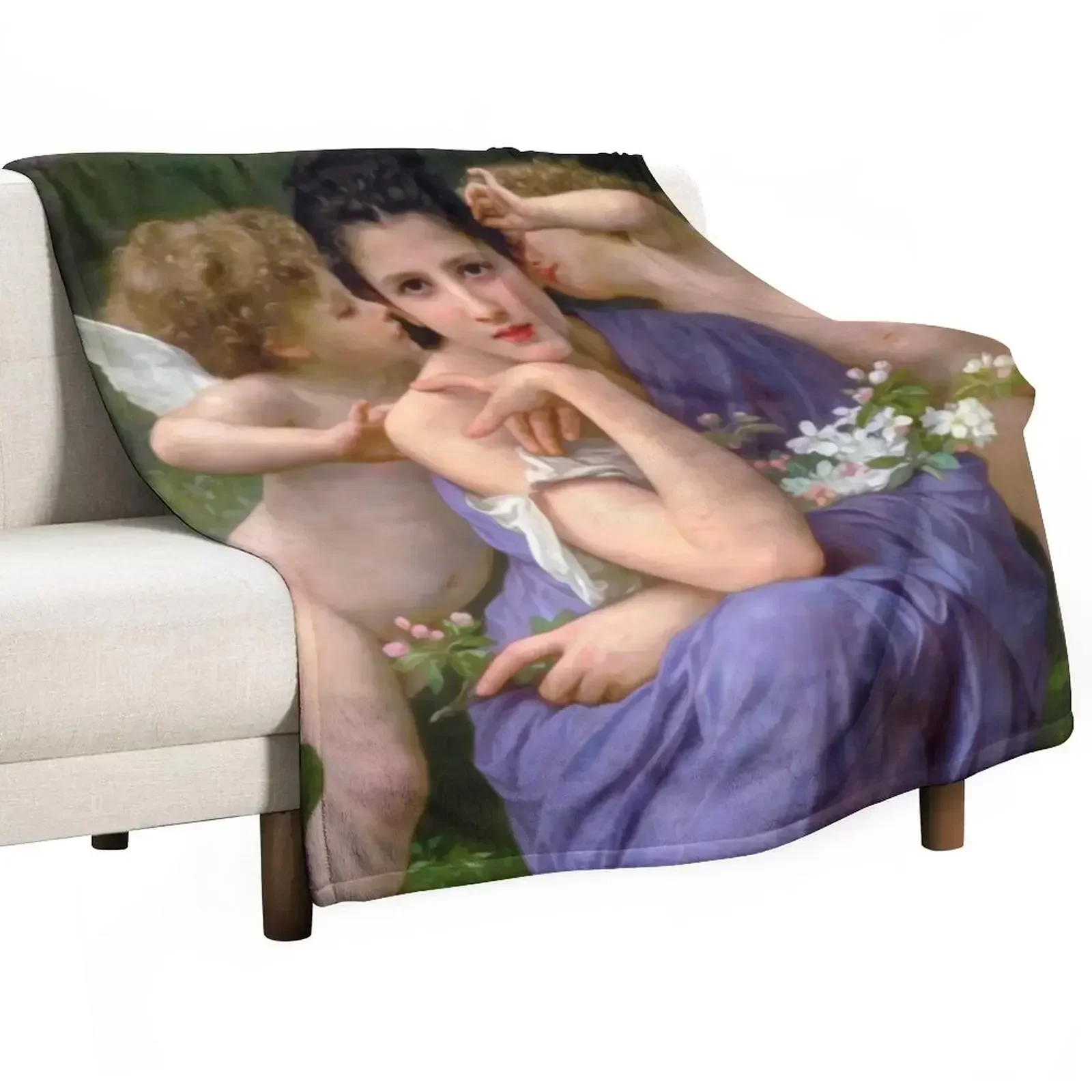 

Songs of Spring by Bouguereau Throw Blanket Soft Beds Furrys Blankets