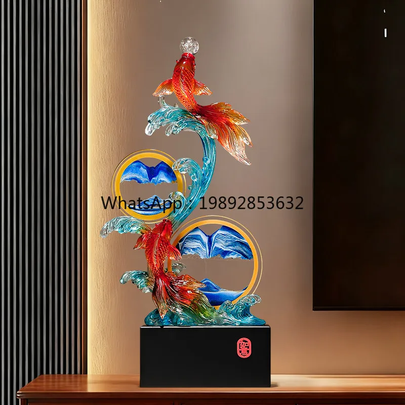 Every year, there are Yu Quicksand paintings, koi fish opening ornaments, high-end entrance TV cabinet decorations