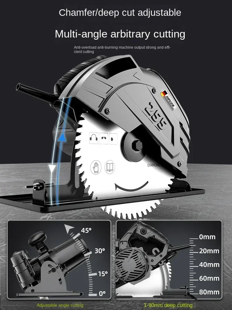 German Schiller Electric Saw - Circular Saw with 7/9/10-Inch Blade and Multi-function for Household Woodworking