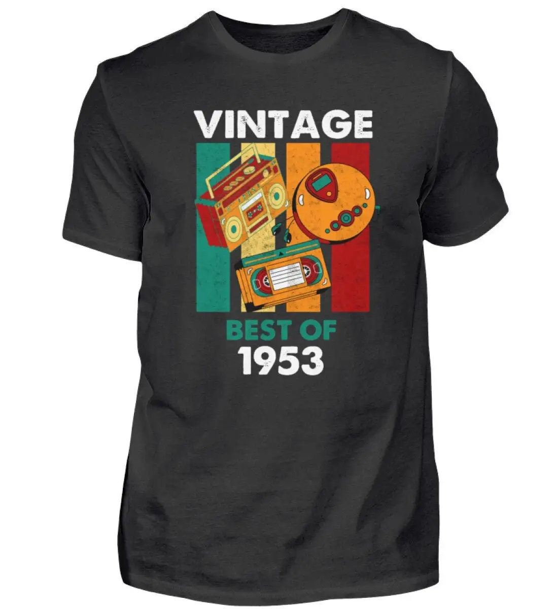 T Shirt Vintage 70Th Birthday Built In 1953 Cassette Tape Motif