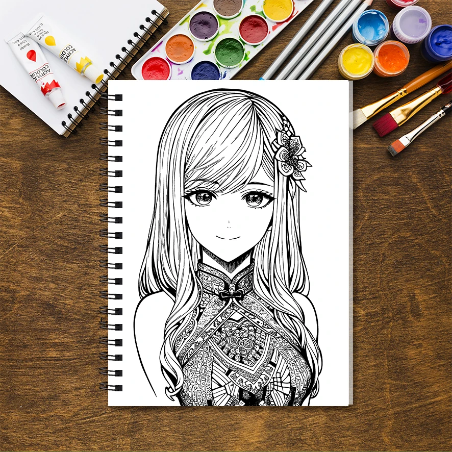 Cool Lady Adult Coloring Book - 8.3x 11.2 Inch 32 Page Coloring Book - Helps Reduce Stress and Ease Emotions