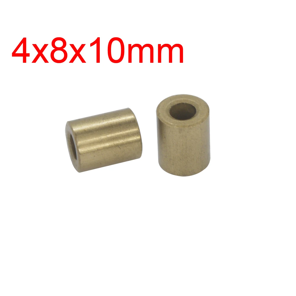 4x8x10mm 4mm Mini Toy Fan Electrical Motor Sleeve Oil Sinter Bearing Bush Cylindrical Iron Copper Sintered Bronze Bushing