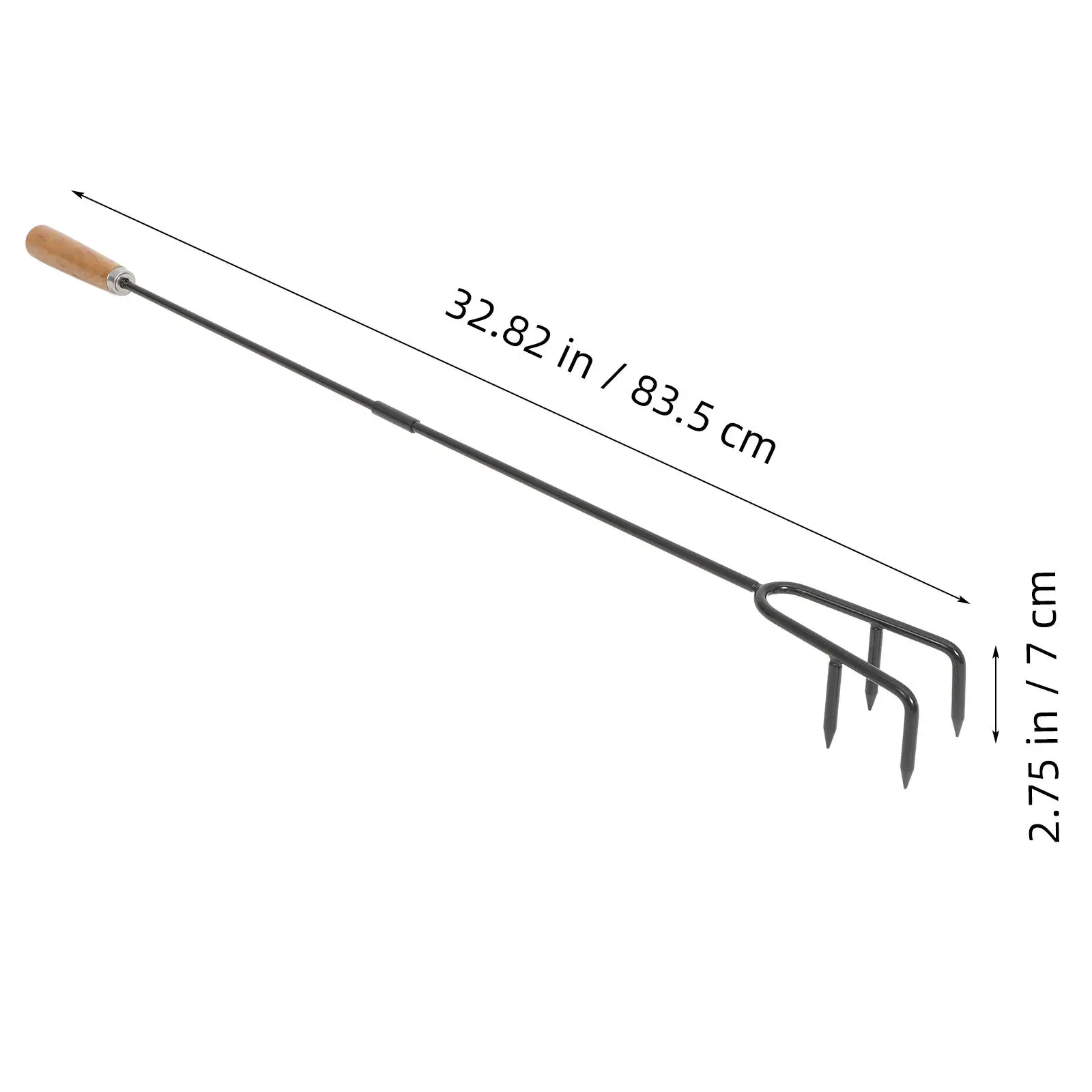 Fire Poker for Fire Pit Outdoor Fireplace Wood Stove Two Section Spliced Design Long Handle Non Slip Ergonomic Grip Ash Removal