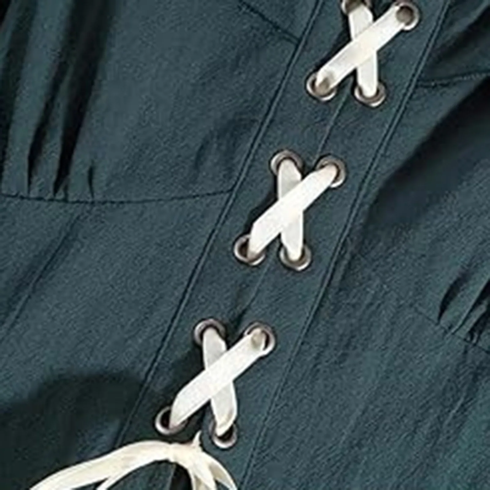 فستان تونك خرافي في القرون الوسطى للنساء ، زي تنكري ، أكمام طويلة ، خط ، ضيق ، مطوي ، هالوين ، تونك