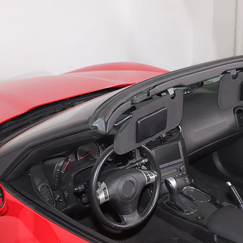 899267 ABS black car sun visor vanity mirror cover vanity mirror dust cover auto parts For 2005-2013 Corvette C6