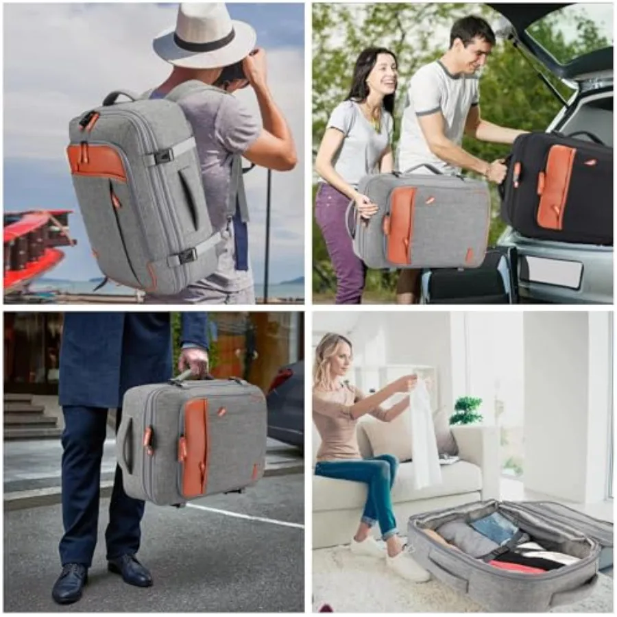 40L Expandable Carry On Travel Backpack with 4 Packing Cubes Flight Approved, Fits 17 inch Laptop, Water-resistant, Suitcase Ba view 6