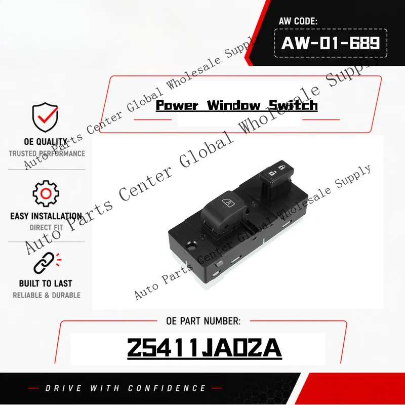L+ Window Switch For 2007-2012 Nissan Altima Front Right Sedan Auto Down 25411JA02A