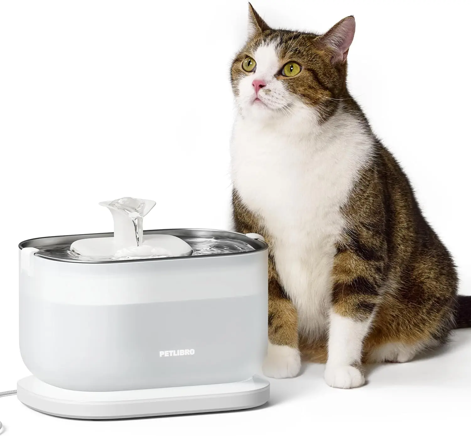

Stainless Steel Cat Water Fountain, 2.5L/84oz Wireless Pump, Dual Flow Modes, Easy Clean