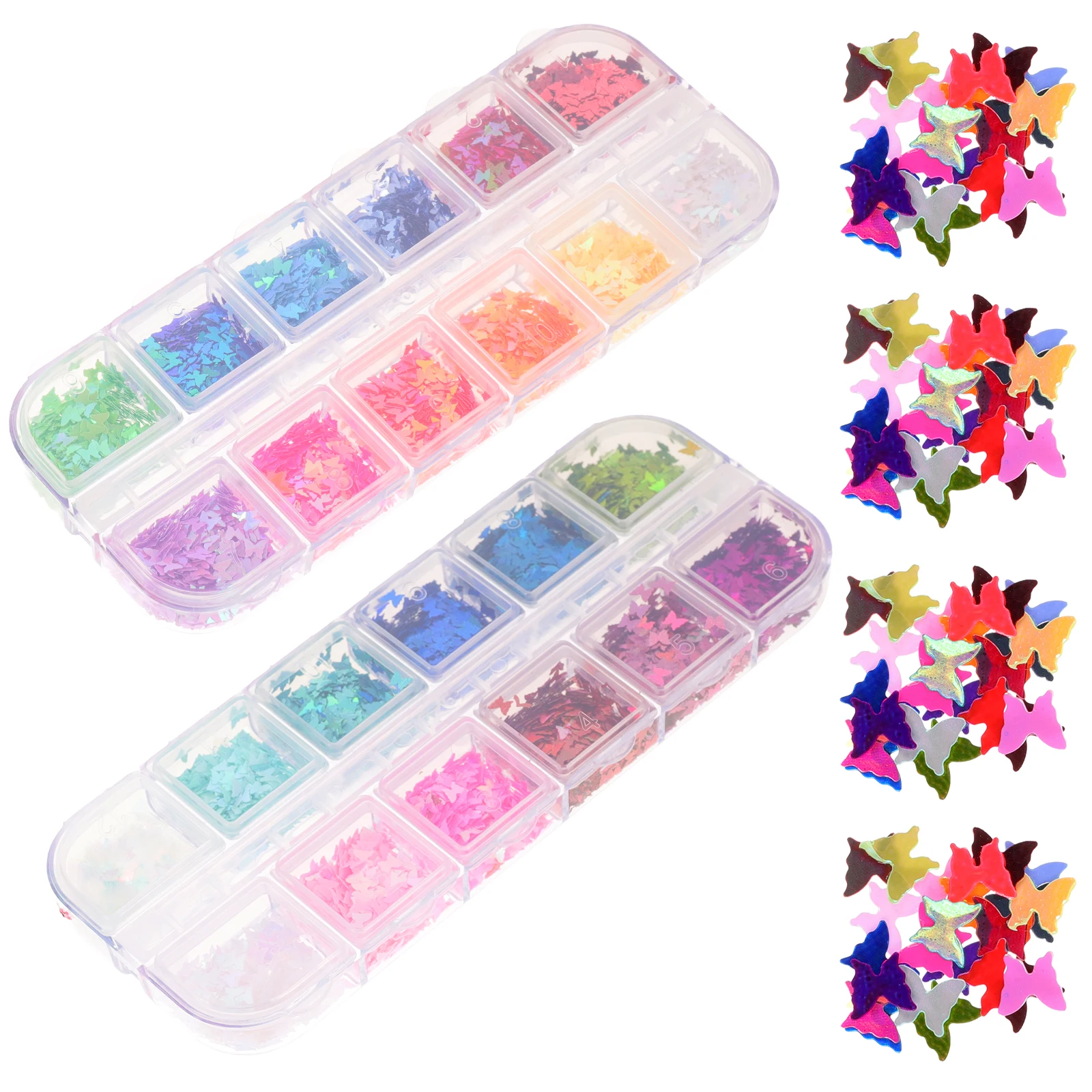 مسمار الفن الديكور الفراشات الترتر يلمع ماكياج الترتر مانيكير لوازم صالون المنزل استخدام مسمار الفن الديكور