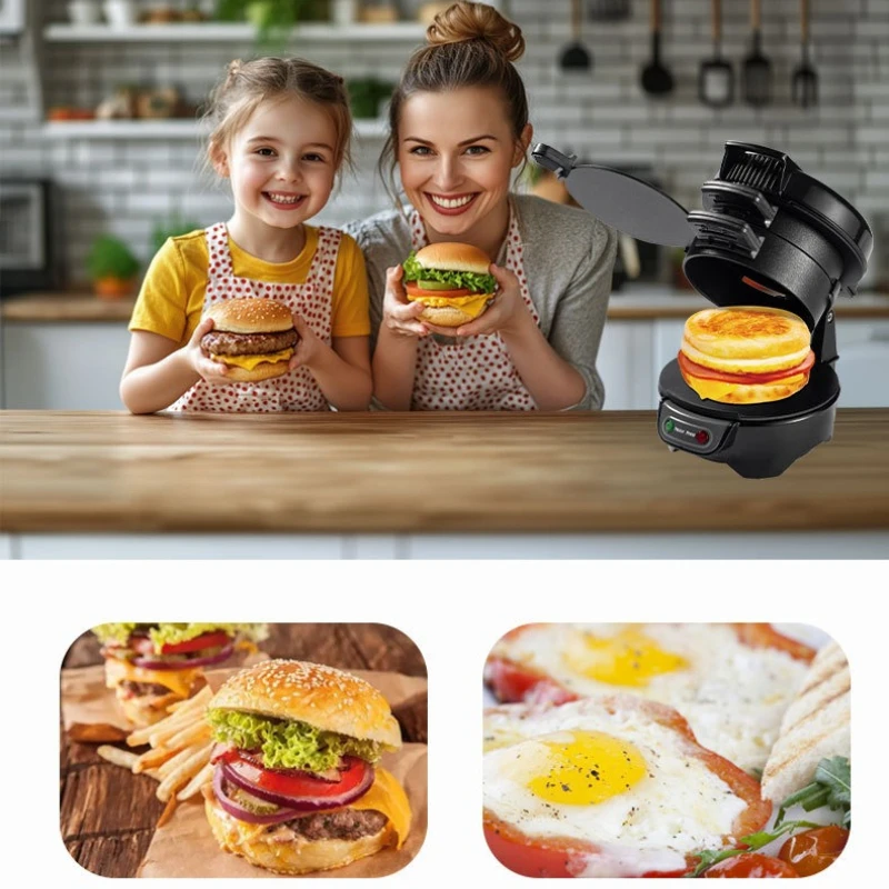 220V 110V Mini Electric Burger Sandwich Maker Machine Non Stick Toaster Grill Baking Pancake Pan for Bread Kitchen Home 토스트기 빵 view 4
