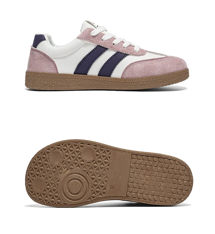 Damen Retro-Streifen-Sneaker mit Gummisohle, Schnürung, flache Schuhe, modische, vielseitige Freizeitschuhe zum Gehen für den täglichen Gebrauch – Detail 27