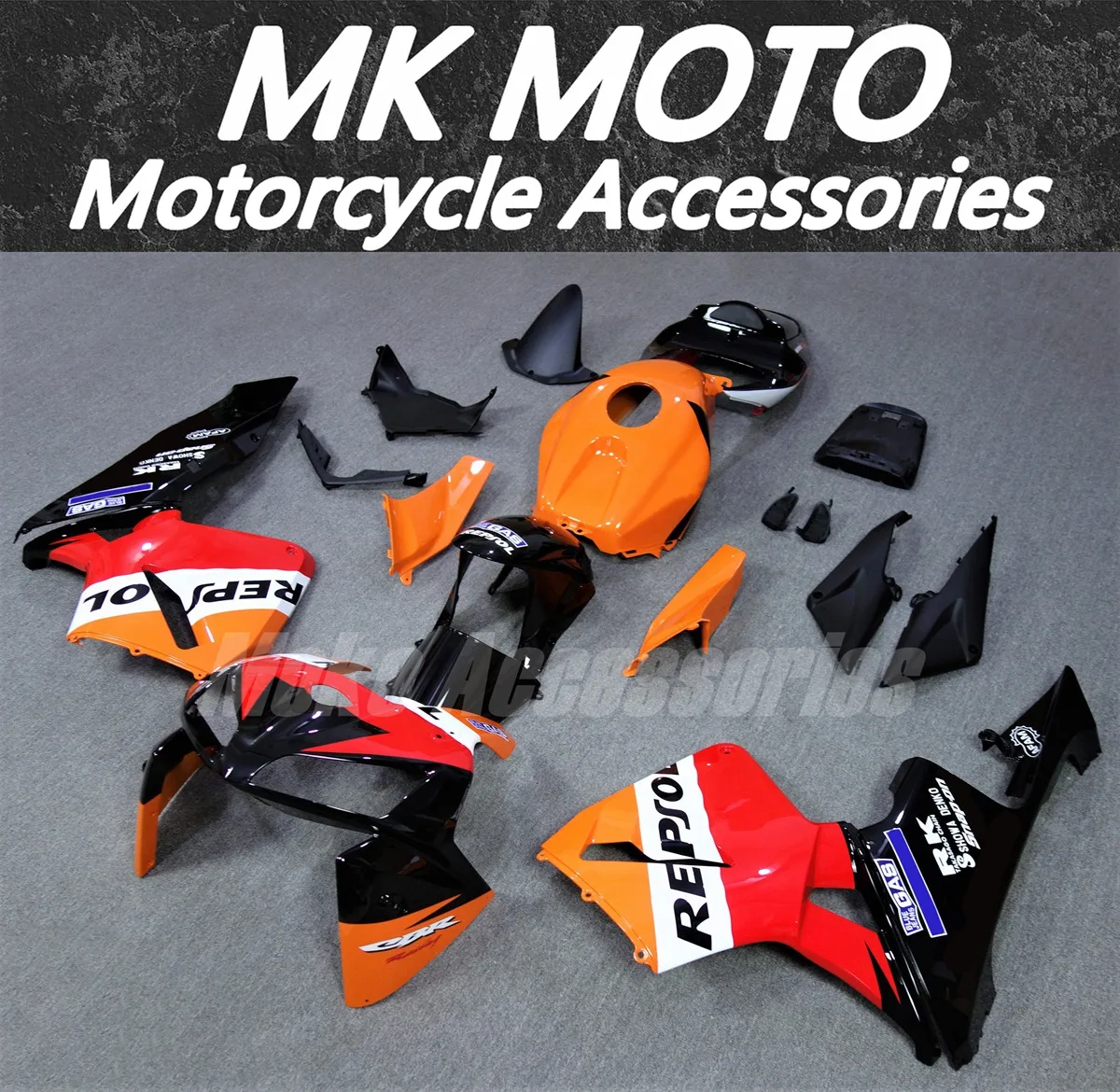 Motorbicikli fairings készlet illeszkedő számára cbr600rr 2005-2006 Karosszéria állítsa Magas légnyomású levegő minőségű ABS Nedves folt Új Vörös biliárdgolyó Ágcsernyő Narancsszínű