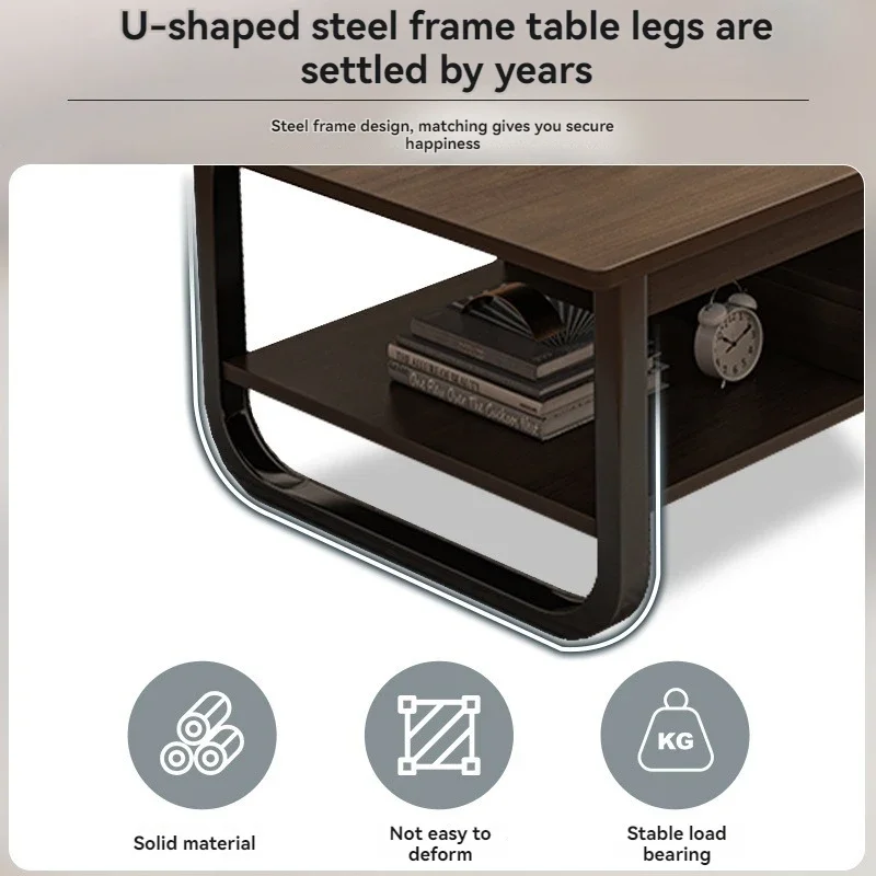 Mesa de Centro Moderna y Minimalista, para Apartamentos Pequeños, Sala de Estar, Sofá, Balcón Adjunto, Mesa de Té, Habitación de Alquiler, Mesa de Té Rectangular