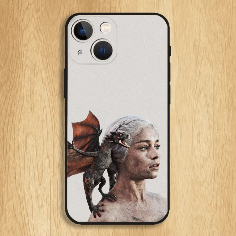 D-Dragon Mother T-Thronesa Phone Case For iPhone15,14,13,12,11,Pro,Max,Plus,Mini,X,XS,XR,8,7,6,S,Plus,SE Soft Black Case