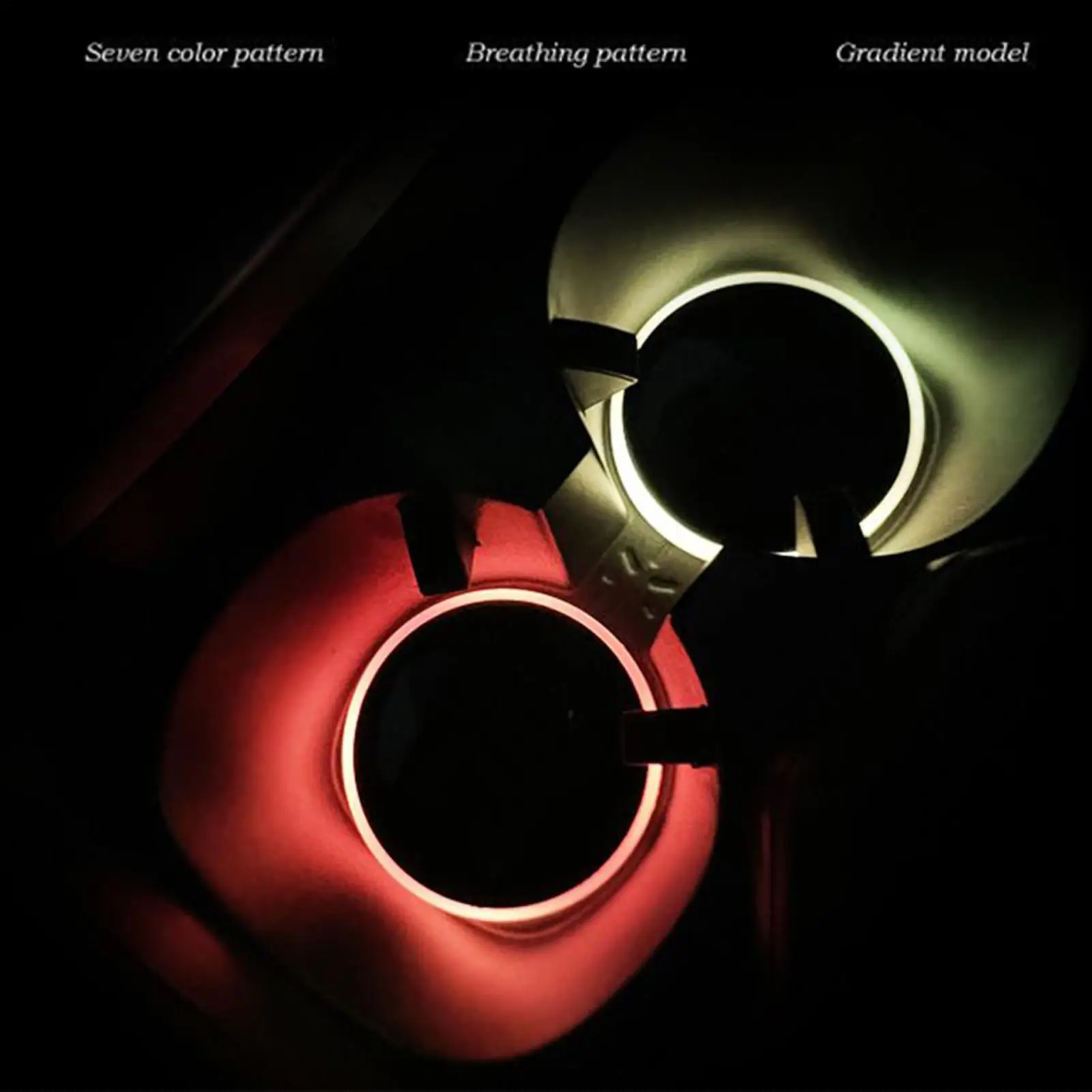 

Cup Holder Lights 1 Pair Solar USB Charging Internal Decor LED Cup Holder For Atmosphere Lighting Charging Vehicle Dashboard