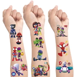 Disney Spiderman Tattoo Sticker Children's Birthday Party Decora Disney Marvel Sticker Action Figure Sticker Cartoon Kids Gift