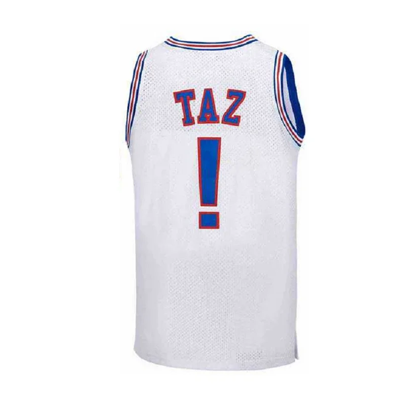 قمصان كرة السلة 1 باغز 10 لولا! TAZ 23 SPACE JAM جيرسي الخياطة والتطريز ملابس رياضية خارجية عالية الجودة باللون الأبيض الأسود