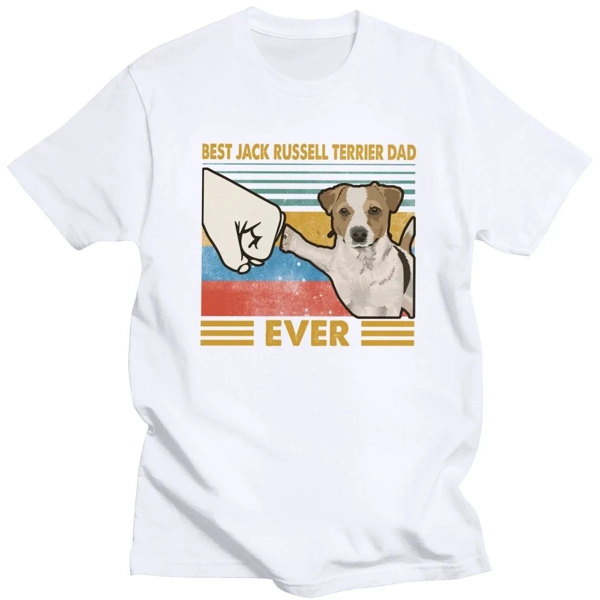 Retro Best Jack Russell Terrier Dad Ever T Shirt for Women Short Sleeve Dog Lover Summer T-shirt Soft Funny Tee Merchandise Gift
