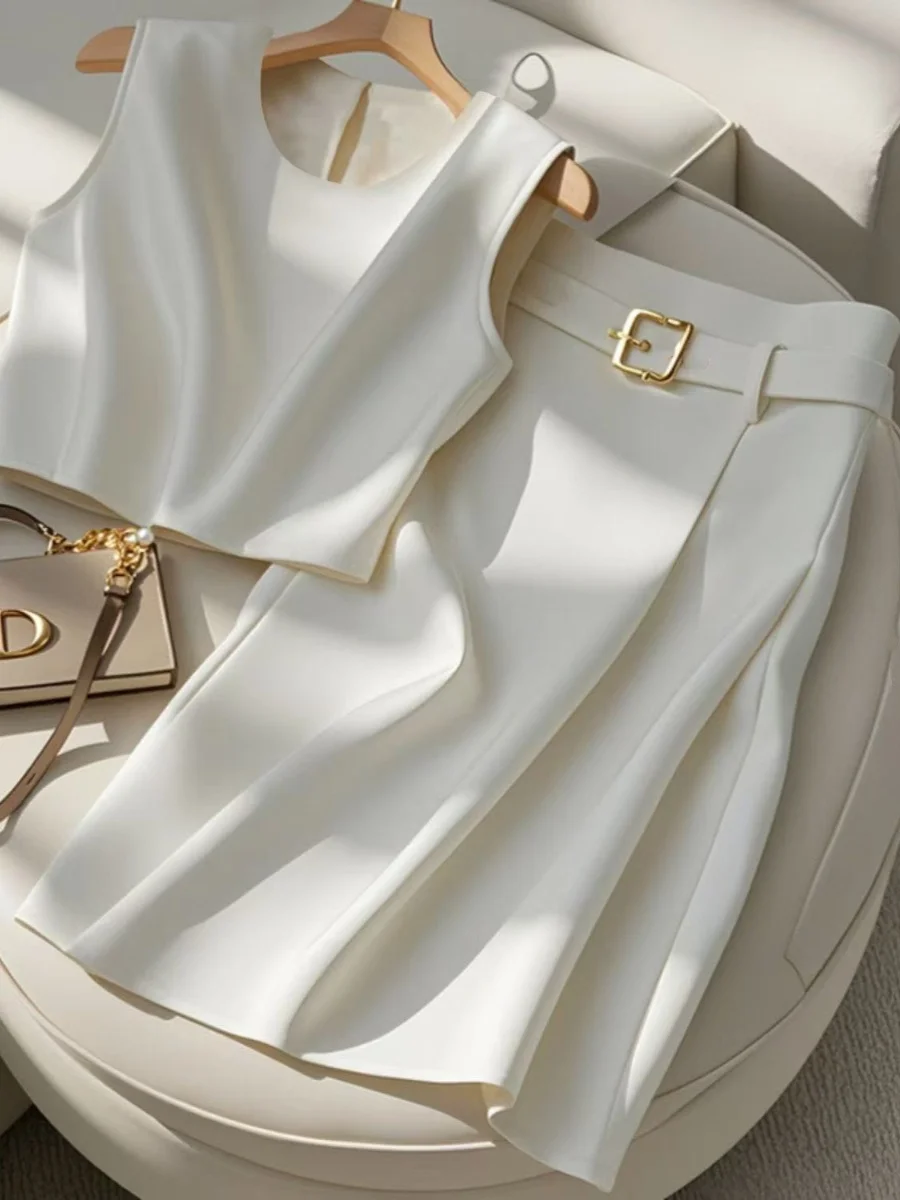

Summer 2025 New Sle Small Fraance Wind Set Women's Faion Top And f Skirt Two-Piece Suit Svel Ele Age-Defng