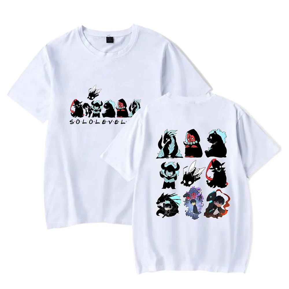 Solo Leveling Tee Merch T-shirts Cosplay Women Men Fashion Casual Crewneck Short Sleeve Streetwear T-shirt Gift Clothing New