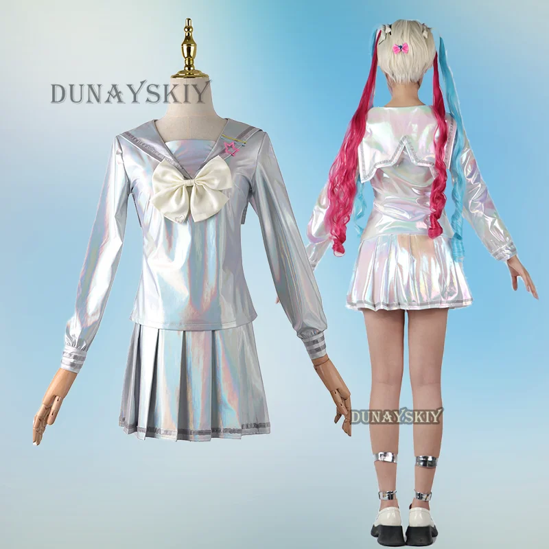 Roupa de menina nova para meninas, fantasia Lolita Cosplay, lindo laser, terno de marinheiro JK, uniforme escolar, Comic Con, roupa para meninas